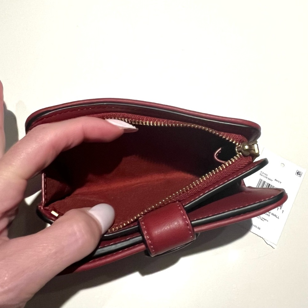 Coach Tabby Cherry Leather Wallet with Gold Clasp - Picture 7 of 13